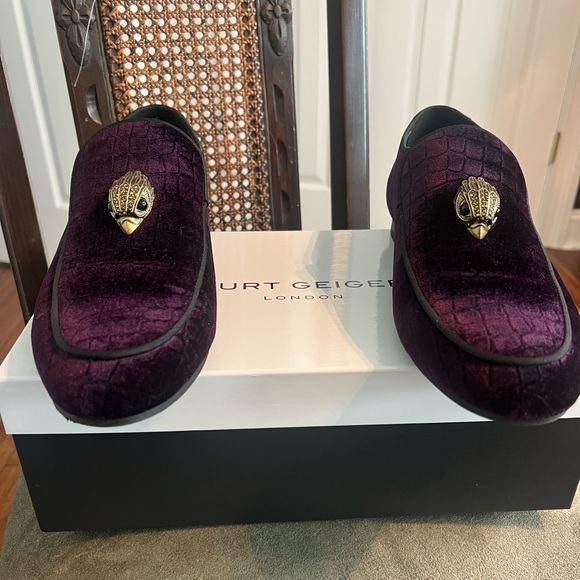 Mens High Eagle Velvet Loafers